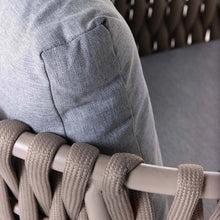 Load image into Gallery viewer, Angled shot of Eden 2-seater rope sofa ideal for modern outdoor garden or deck setup