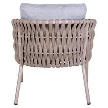 Load image into Gallery viewer, Rear view of Eden outdoor single-seater highlighting the twisted rope weave craftsmanship