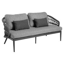 Load image into Gallery viewer, Front view of Florence 2-seater rope sofa set with removable weather-resistant cushions