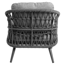 Load image into Gallery viewer, Rear view of Florence outdoor rope lounge chair with durable woven design
