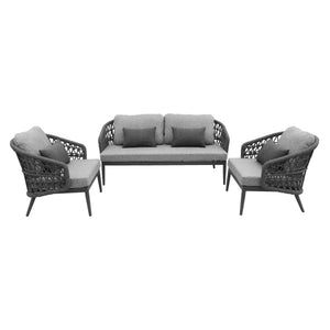 Complete 4-piece Florence outdoor rope sofa set for balcony, garden, or terrace