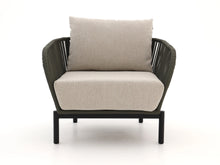 Load image into Gallery viewer, Front view of beige cushioned rope lounge chair – Outdoor Studio