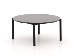 Round matte black outdoor coffee table – part of Elara Grande collection 